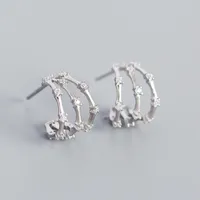 Geometric Fashion 925 Sterling Silver Gem Plating Earrings Ear Studs sku image 2