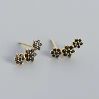 Flower Fashion Gem Plating Earrings Ear Studs sku image 3