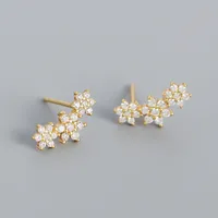 Flower Fashion Gem Plating Earrings Ear Studs sku image 4