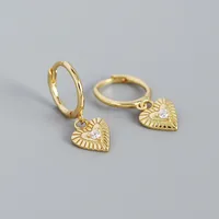 Heart Fashion Gem Plating Earrings sku image 2