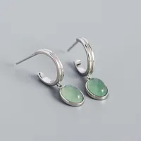 Geometric Fashion 925 Sterling Silver Gem Plating Earrings sku image 1