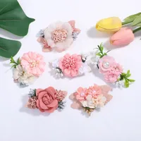 Fashion Children's Simulation Flower Hairpin Flower Pearl Flower Headdress main image 5