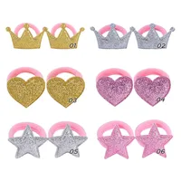Fashion Glossy Frosted Crown Girls Hair Rope Children's Head Accessories main image 2
