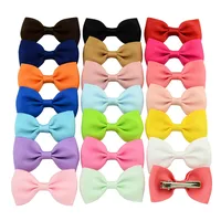 European And American Solid Color Children's Bow Cute Hairpin main image 2