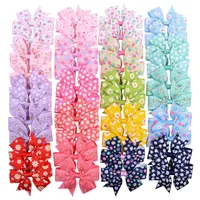Fashion Printing Daisy Sun Flower Bowknot Baby Hairpin sku image 1