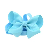 Diadema De Bebé Con Lazo De Flores De Color Sólido Hecha A Mano Para Niños Al Por Mayor main image 4