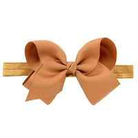 European And American Children's Handmade Solid Color Alice Flower Bow Baby Headband sku image 1