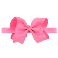 European And American Children's Handmade Solid Color Alice Flower Bow Baby Headband sku image 1