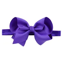 European And American Children's Handmade Solid Color Alice Flower Bow Baby Headband sku image 9