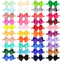 European And American Children's Handmade Solid Color Alice Flower Bow Baby Headband sku image 2