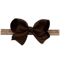 Children's Handmade Solid Color Flower Bow Baby Headband Wholesale sku image 7