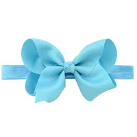 Children's Handmade Solid Color Flower Bow Baby Headband Wholesale sku image 11
