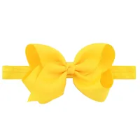 Children's Handmade Solid Color Flower Bow Baby Headband Wholesale sku image 14