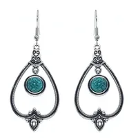 Hot  Bohemian Turquoise Earrings  National Style Vintage Earrings Retro sku image 6