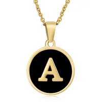 Mode Rond Lettre Acier Inoxydable Placage Collier main image 3