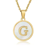 Fashion Round Letter Stainless Steel Plating Necklace sku image 13