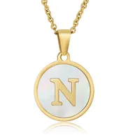 Fashion Round Letter Stainless Steel Plating Necklace sku image 30
