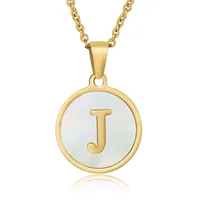 Fashion Round Letter Stainless Steel Plating Necklace sku image 5