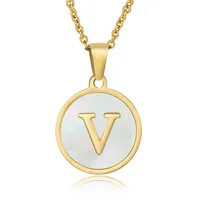 Fashion Round Letter Stainless Steel Plating Necklace sku image 11