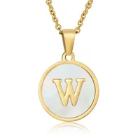 Fashion Round Letter Stainless Steel Plating Necklace sku image 68