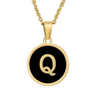 Fashion Round Letter Stainless Steel Plating Necklace sku image 69