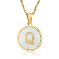 Fashion Round Letter Stainless Steel Plating Necklace sku image 48
