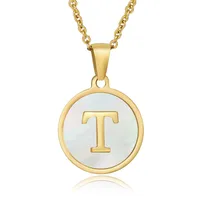 Fashion Round Letter Stainless Steel Plating Necklace sku image 14