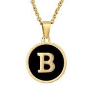 Fashion Round Letter Stainless Steel Plating Necklace sku image 31
