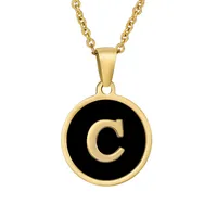 Fashion Round Letter Stainless Steel Plating Necklace sku image 25