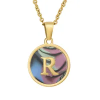 Fashion Round Letter Stainless Steel Plating Necklace sku image 67