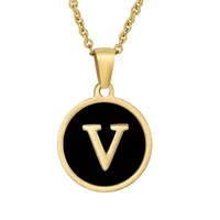 Fashion Round Letter Stainless Steel Plating Necklace sku image 50
