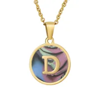 Fashion Round Letter Stainless Steel Plating Necklace sku image 62