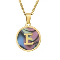 Fashion Round Letter Stainless Steel Plating Necklace sku image 44