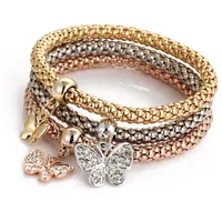 Moda Forma De Corazón Mariposa Aleación Enchapado Diamantes De Imitación Mujeres Pulsera main image 1
