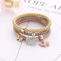 Fashion Heart Shape Butterfly Alloy Plating Rhinestones Women's Bracelets sku image 1