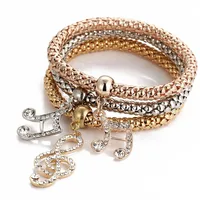Fashion Heart Shape Butterfly Alloy Plating Rhinestones Women's Bracelets sku image 3