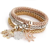 Fashion Heart Shape Butterfly Alloy Plating Rhinestones Women's Bracelets sku image 6