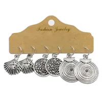 Accessories  Popular 3-Piece Tassel Earrings Bohemian Retro New Earrings Suit Women Wholesale sku image 2