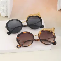 Round Frame Fashion Diamond Leopard Pc UV400 Full Frame Women's Sunglasses main image 3