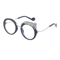 Round Frame Fashion Diamond Leopard Pc UV400 Full Frame Women's Sunglasses sku image 3