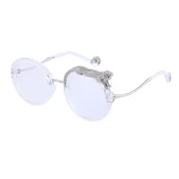 Round Frame Fashion Diamond Leopard Pc UV400 Full Frame Women's Sunglasses sku image 3