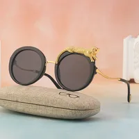 Round Frame Fashion Diamond Leopard Pc UV400 Full Frame Women's Sunglasses main image 5
