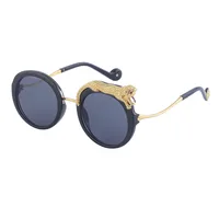 Cadre Rond Mode Diamant Léopard Pc UV400 Plein Cadre Femmes De Lunettes De Soleil main image 4