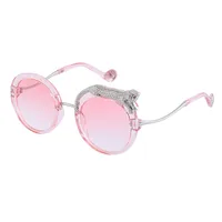 Round Frame Fashion Diamond Leopard Pc UV400 Full Frame Women's Sunglasses sku image 5