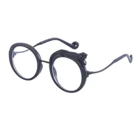 Round Frame Fashion Diamond Leopard Pc UV400 Full Frame Women's Sunglasses sku image 4