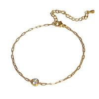 Ronda Moda Acero Titanio Circón Pulsera Al Mayoreo main image 5