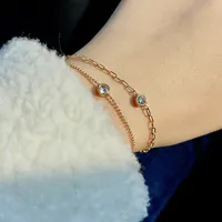Round Fashion Titanium Steel Zircon Bracelets In Bulk main image 3