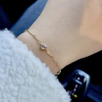 Round Fashion Titanium Steel Zircon Bracelets In Bulk sku image 2