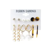 1 Set Fashion Triangle Heart Shape Butterfly Artificial Crystal Imitation Pearl Alloy Women's Earrings sku image 24
