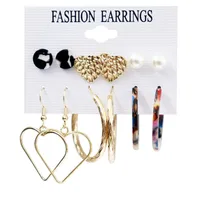 1 Set Fashion Triangle Heart Shape Butterfly Artificial Crystal Imitation Pearl Alloy Women's Earrings sku image 16
